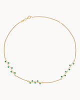 14K Gold Blossom Green Stone Chain Choker Necklace | Erdem Akan X Runda