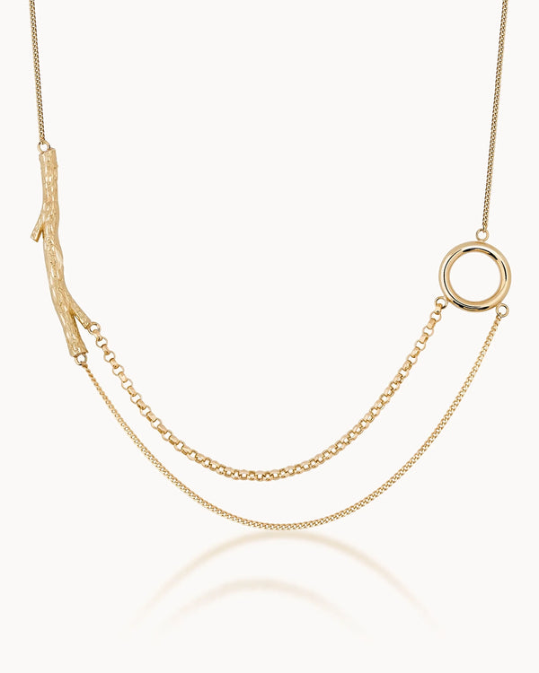 14K Gold Tree Branch in Balance Necklace | Erdem Akan X Runda