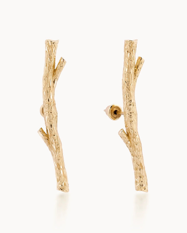 14K Gold Tree Branch Earrings | Erdem Akan X Runda