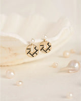 14K Gold Asymmetry Natural Pearl Earrings