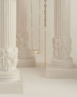 14k Gold Venus Natural Pearl Chain Necklace