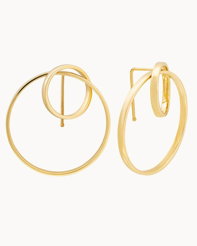 Ceremonial Circle 14K Gold Earrings