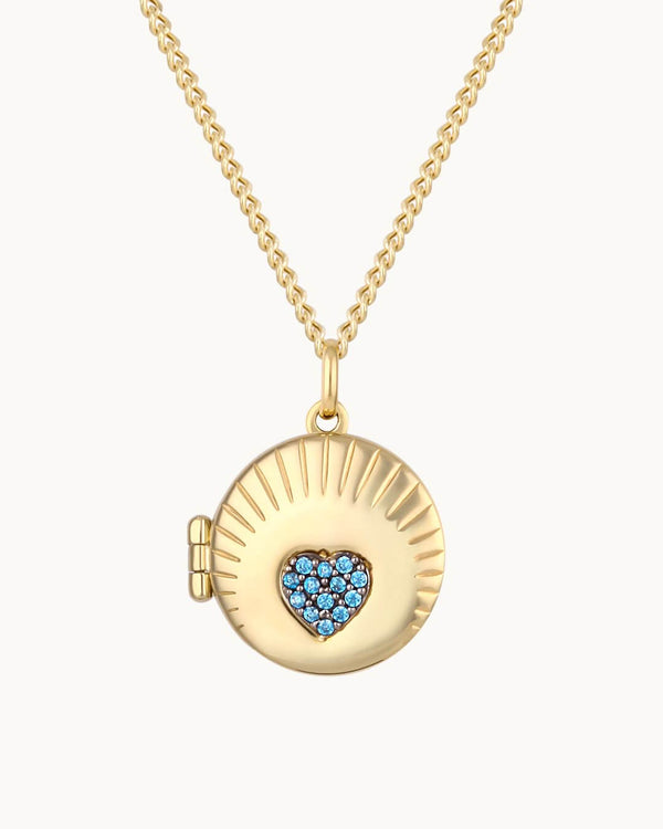 14K Solid Gold The Protective Love Locket Necklace