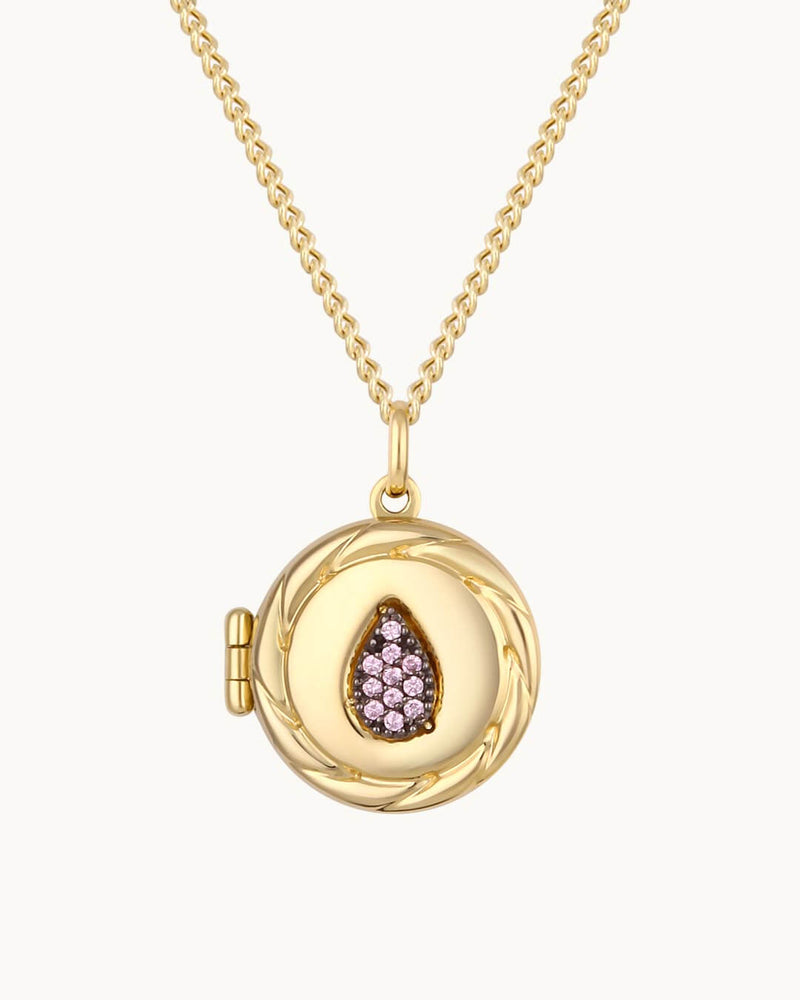 14K Solid Gold The Beginning Locket Necklace