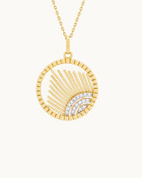 14K Gold Eye of Helios Diamond Necklace