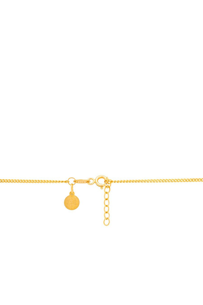 14K Gold Chain of Dreams Necklace with Black Enamel