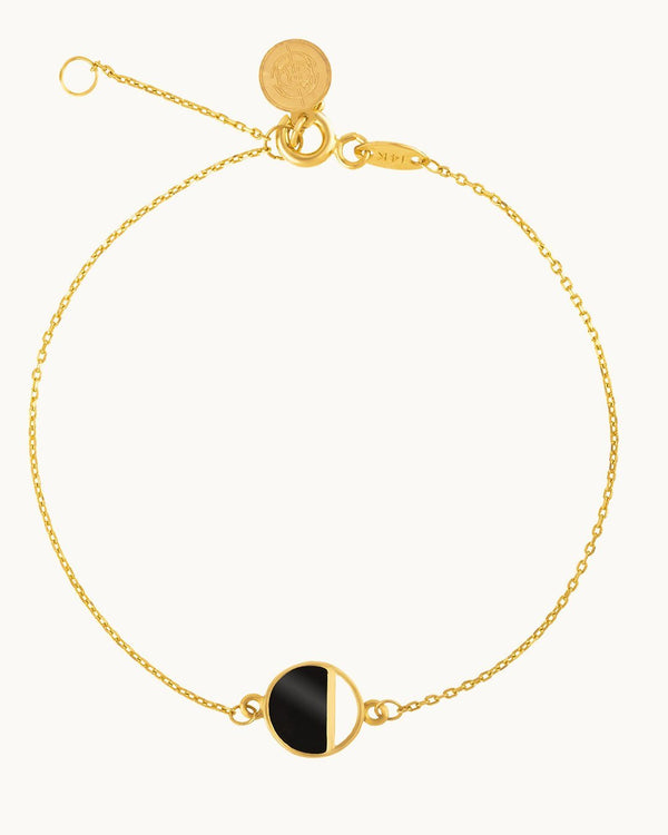 Onyx Stone 14K Gold First Quarter Bracelet