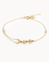 14K Gold Flower Wings Diamond Bracelet