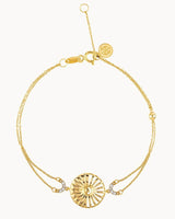 14K Gold Blessed Sun Diamond Bracelet