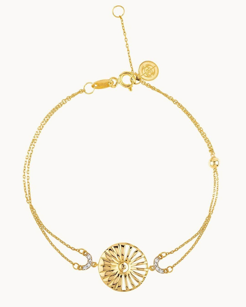 14K Gold Blessed Sun Diamond Bracelet