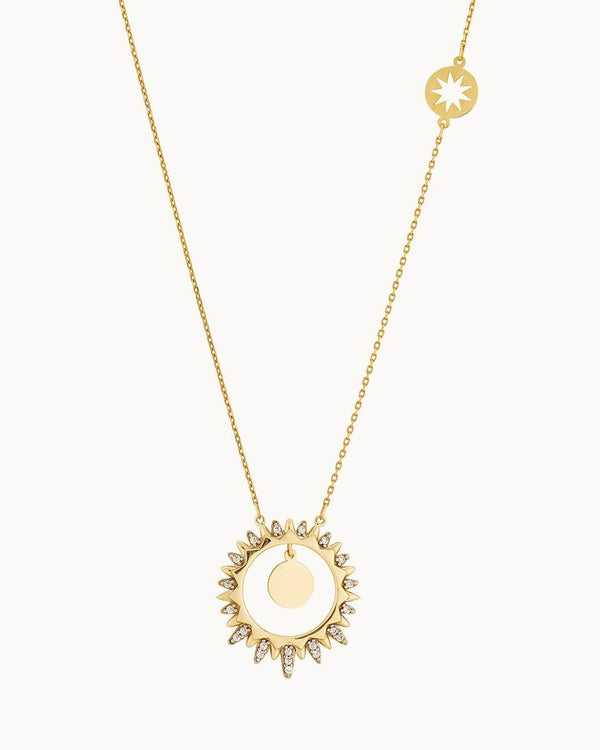 14K Gold Plated Rebirth Diamond Silver Necklace