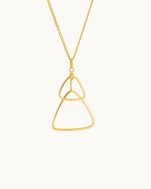 Nature's Triangle Form 14K Gold Necklace