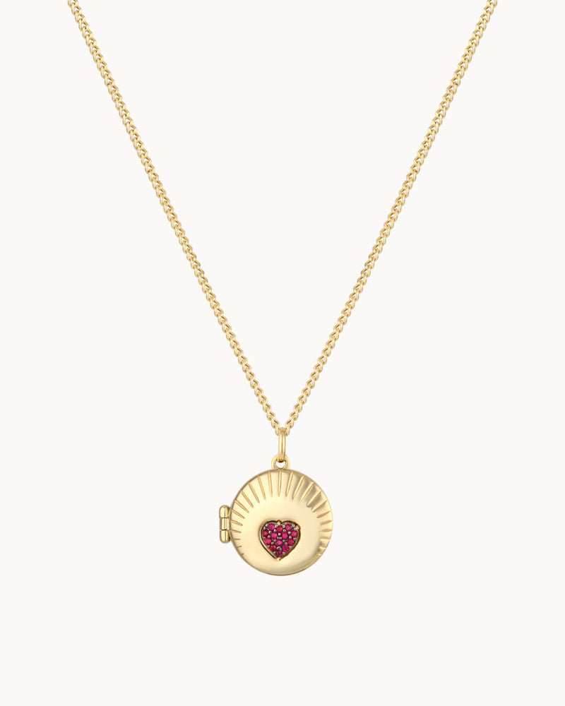 14K Solid Gold The Hidden Moment Locket Necklace