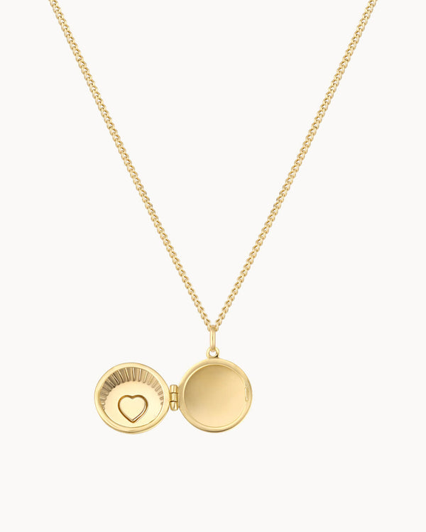 14K Solid Gold The Hidden Moment Locket Necklace