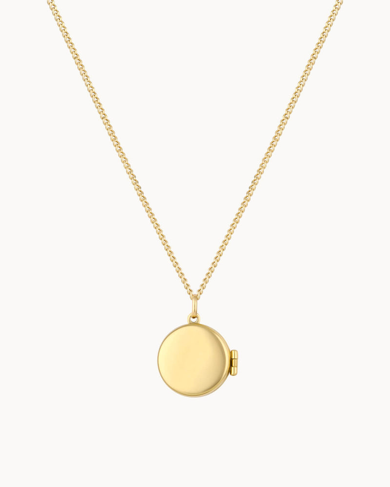 14K Solid Gold The Beginning Locket Necklace