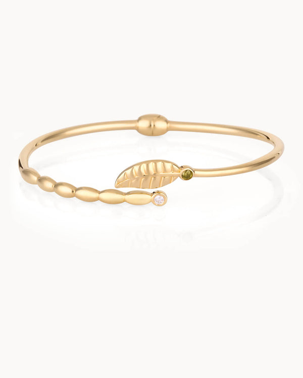 14K Gold Plated Verdant Fairy Diamond Bangle Bracelet