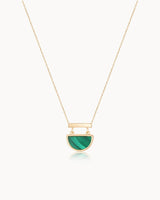 14K Gold Malachite Stone Nature's Symphony Necklace