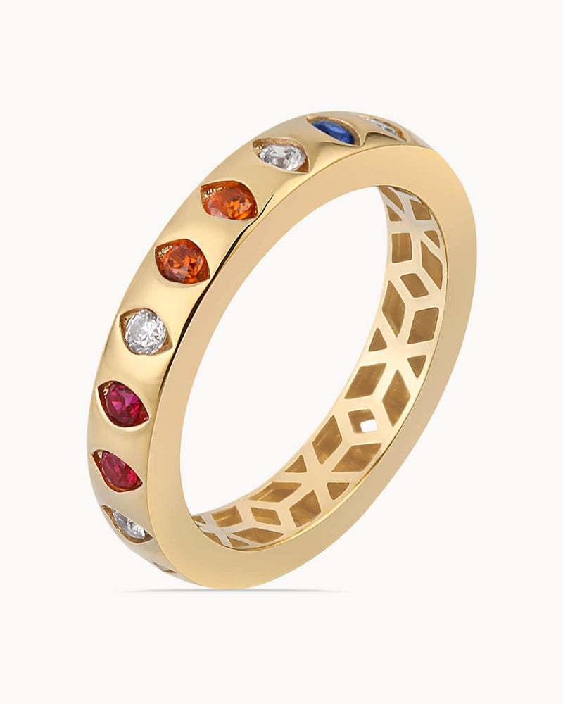 14K Gold Earth Tones Diamond Ring