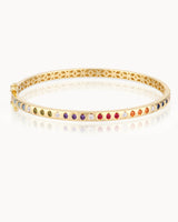 14K Gold Earth Tones Diamond Bangle