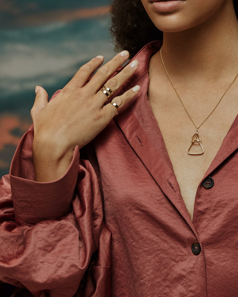 Nature's Triangle Form 14K Gold Necklace