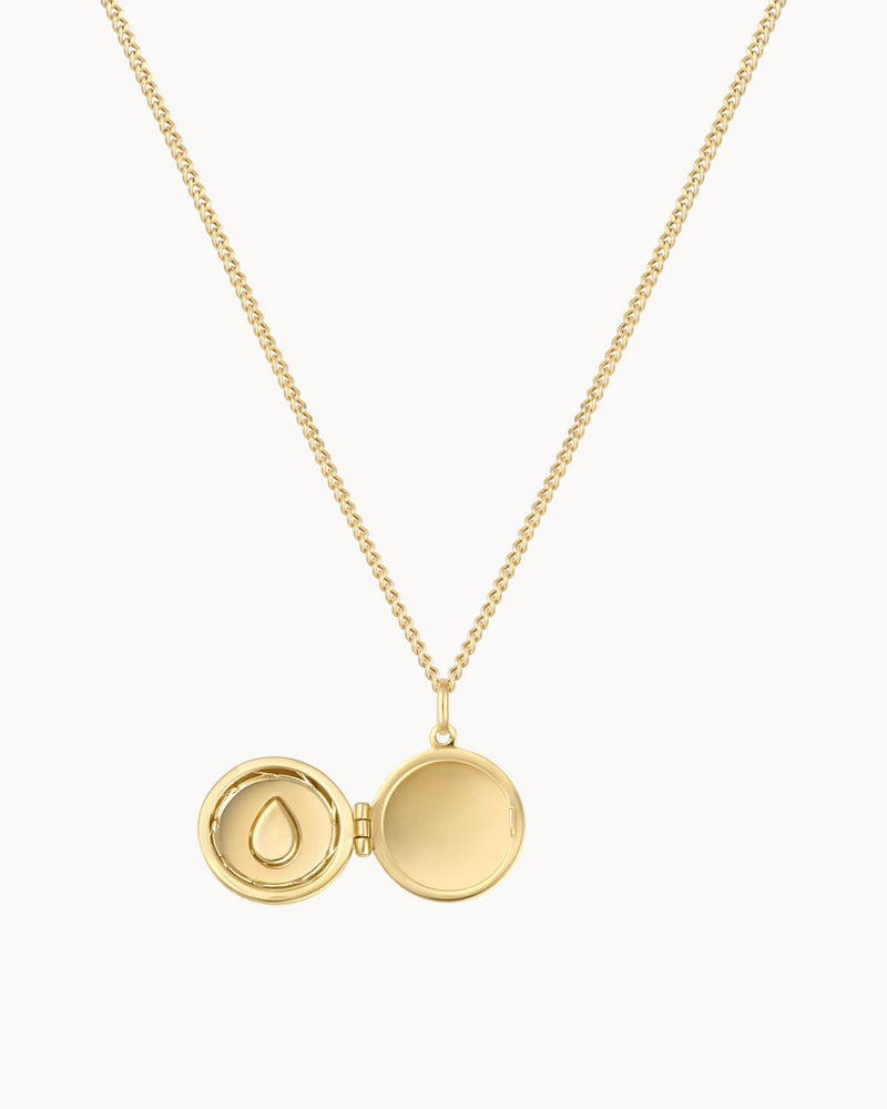 14K Solid Gold The Beginning Locket Necklace