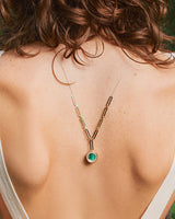 14K Gold Plated Malachite Stone Escape to Nature Necklace