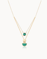 14K Gold Malachite Stone Nature Nuance Necklace