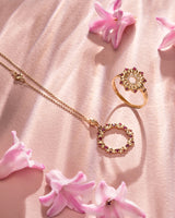 14K Gold Flower Ladder Necklace