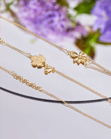 14K Gold Eucalyptus Flower Diamond Bracelet