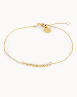 14K Gold Eucalyptus Flower Diamond Bracelet