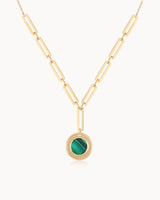 14K Gold Plated Malachite Stone Escape to Nature Necklace