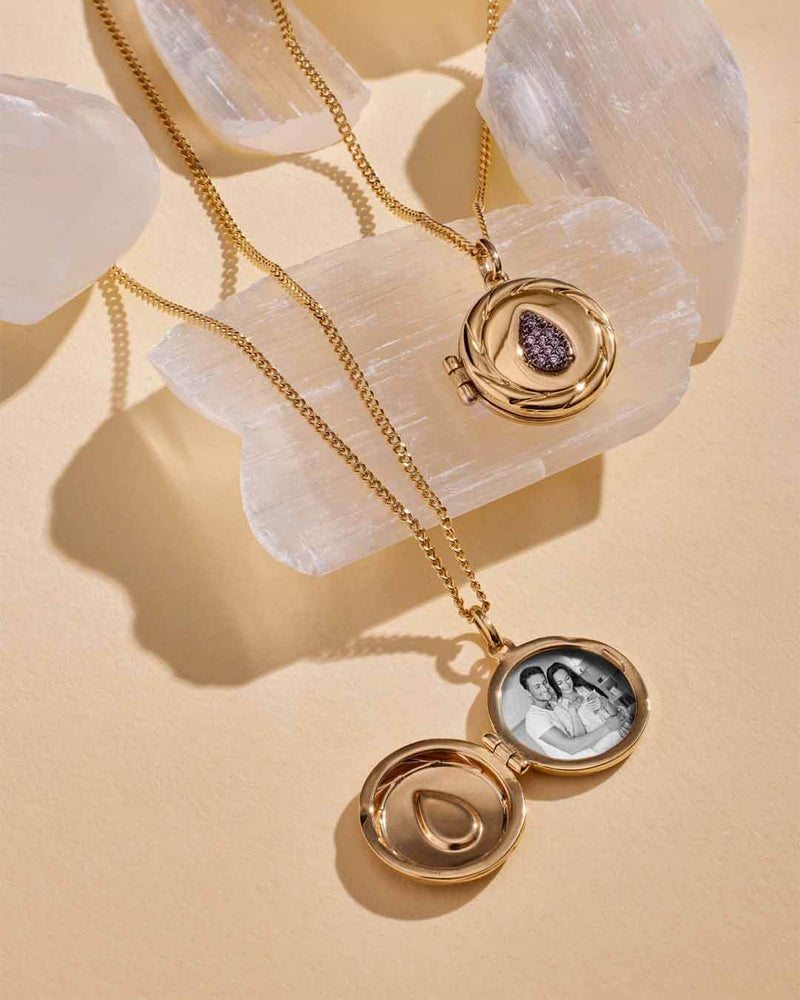 14K Solid Gold The Beginning Locket Necklace