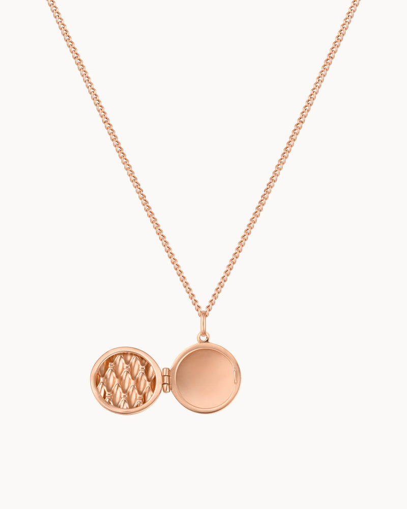 14K Solid Gold The Connection Rose Gold Locket Necklace