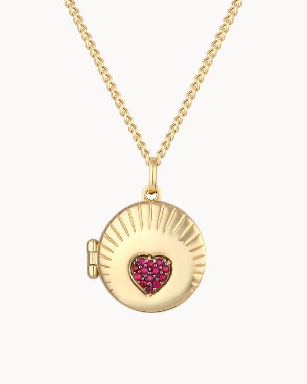 14K Solid Gold The Hidden Moment Locket Necklace