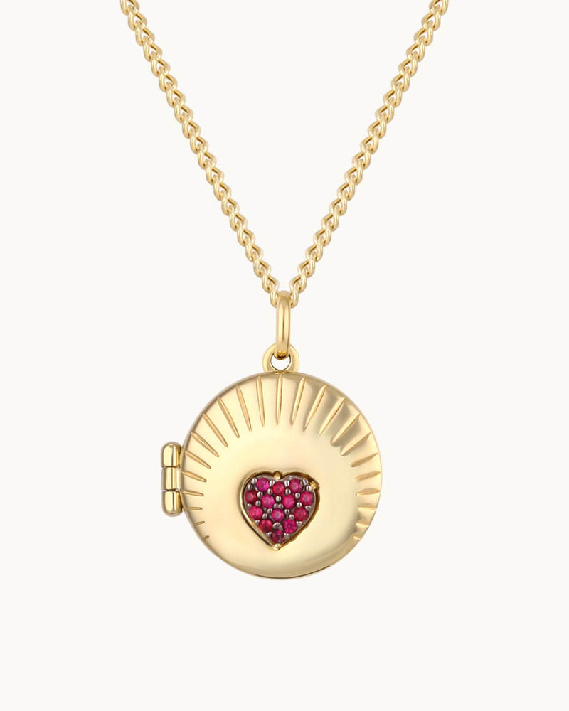 14K Solid Gold The Hidden Moment Locket Necklace