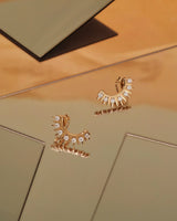 14K Gold Sun Hare Diamond Earrings