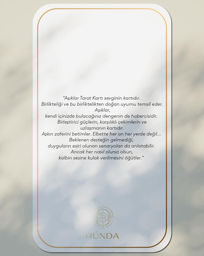 14 Ayar Altın Aşıklar Kartı Tarot Kolye