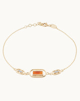 Reflection 14K Solid Gold Carnelian Stone Minimal Dainty Bracelet