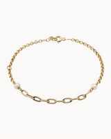 14K Gold Maia Natural Pearl Chain Bracelet