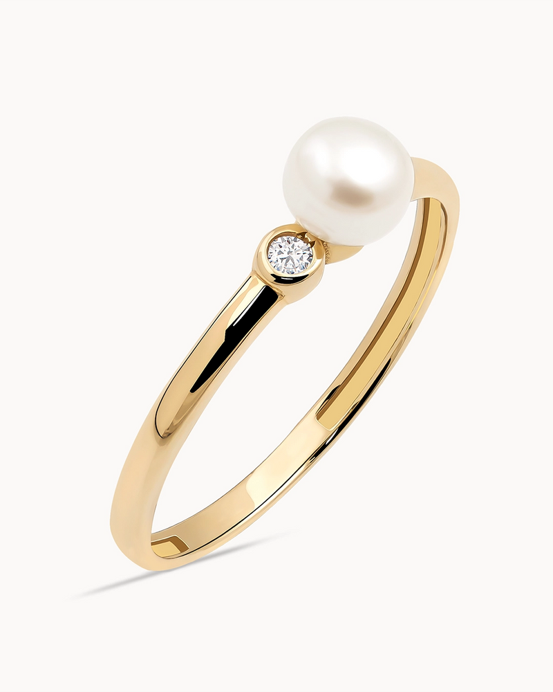 14K Gold Natural Pearl Stone Ring