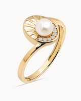 14K Gold Natural Pearl Stone Ring