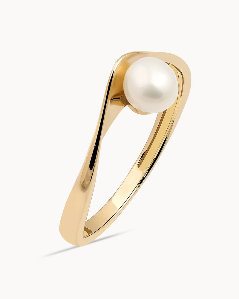 14K Gold Natural Pearl Stone Ring