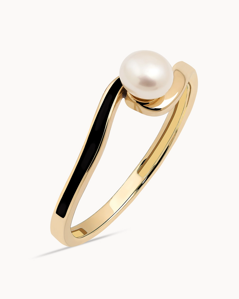 14K Gold Natural Pearl Stone Ring