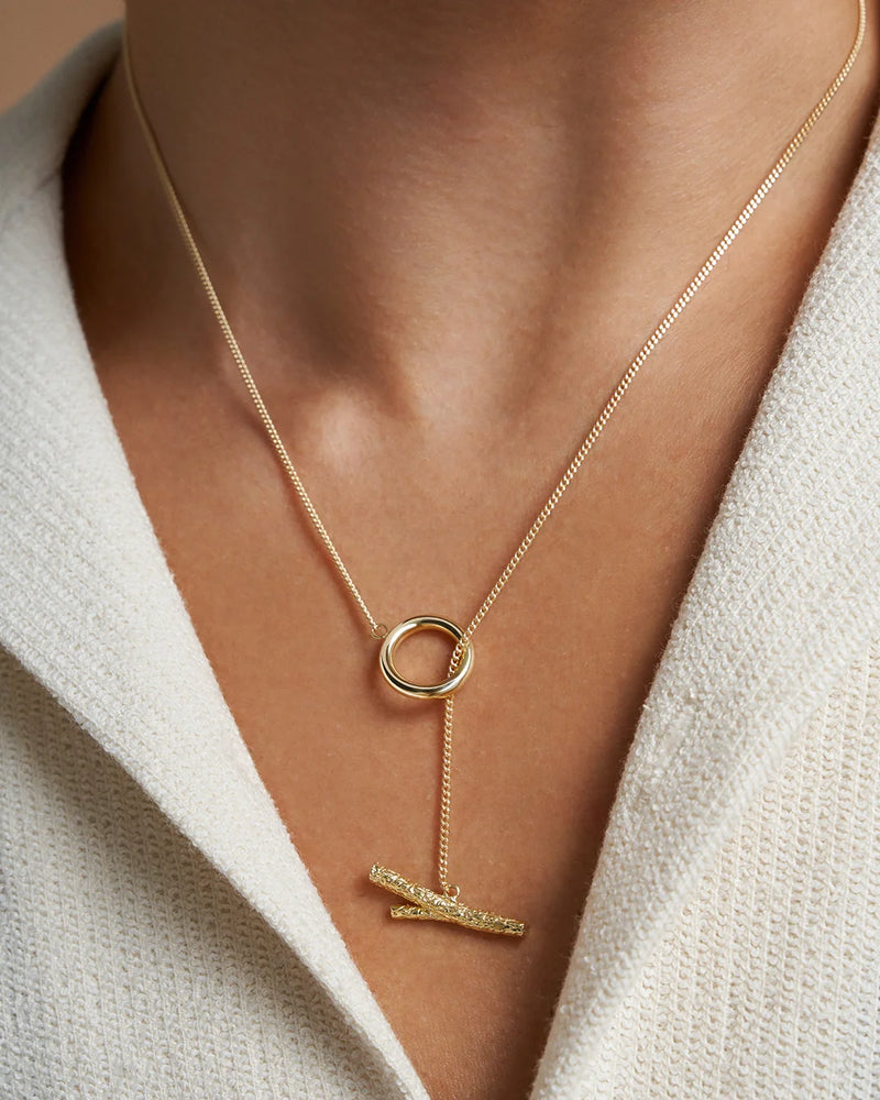 14K Gold Tree Branch with O-Ring Women's / Men's Unisex Chain Necklace | Erdem Akan X Runda