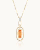 Golden Hour 14K Solid Gold Carnelian Stone Minimal Dainty Pendant Necklace